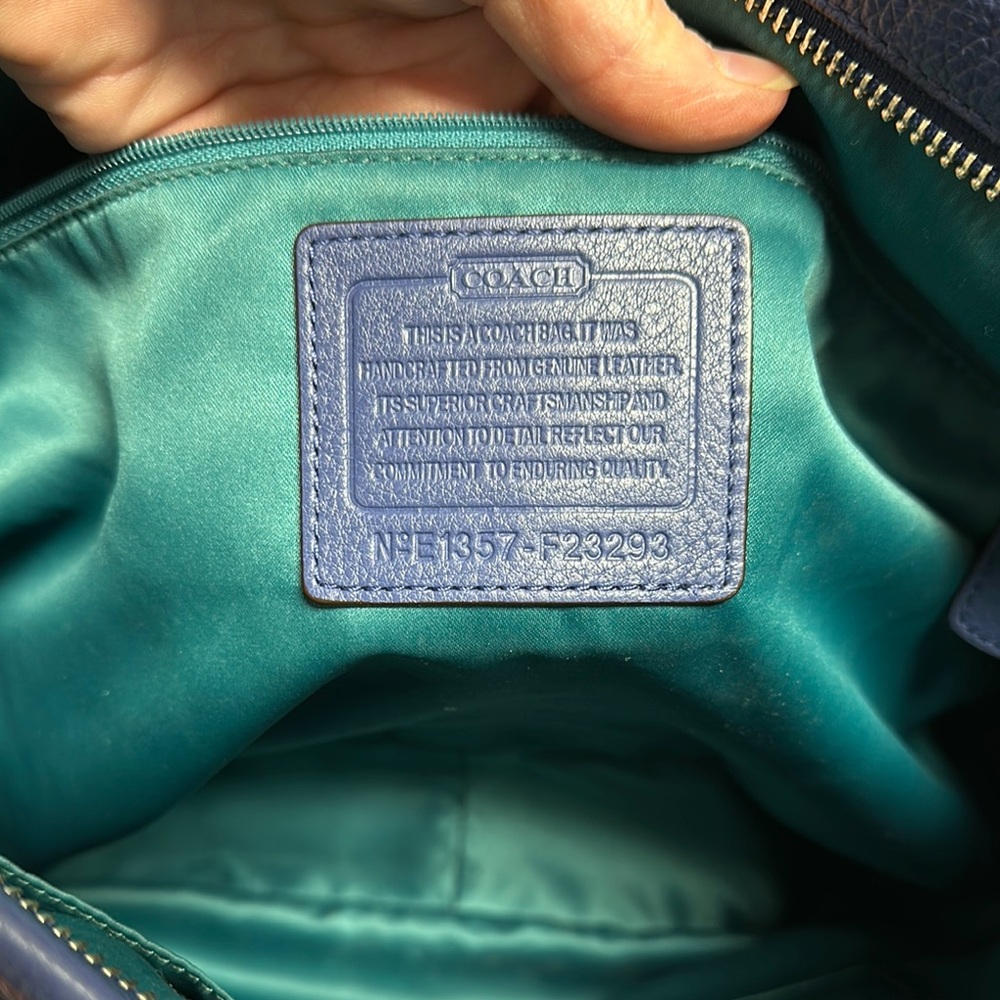 Coach Blue Leather Shoulder Bag - Picture 6 of 7